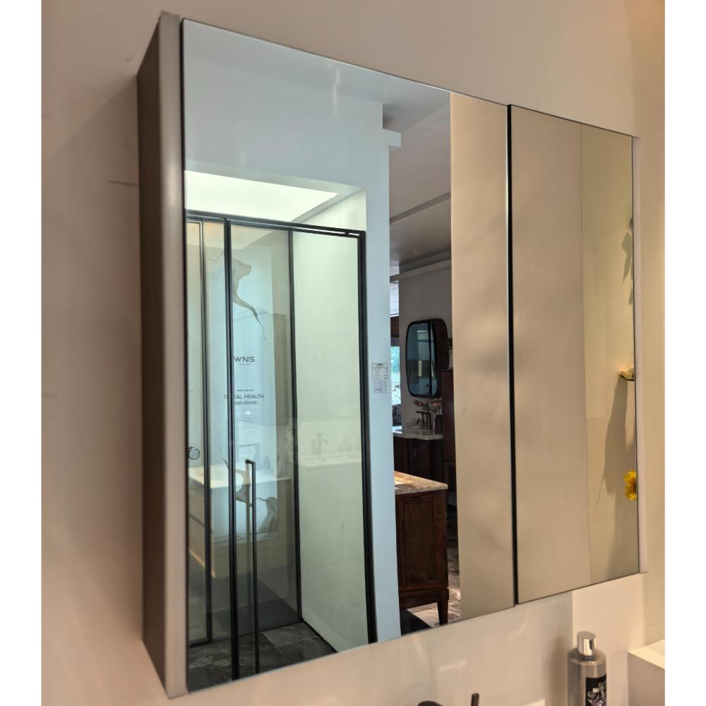ODM Wall Hung Wood Bathroom Vanity Units Cabinet With Tri Panel LED Mirror Anti Scratch