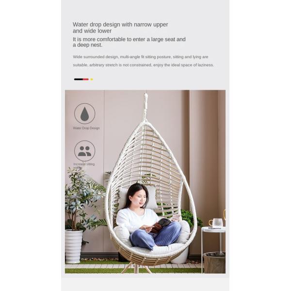 High Quality Balcony Handmade PE Rattan Swing Hanging Basket Chair