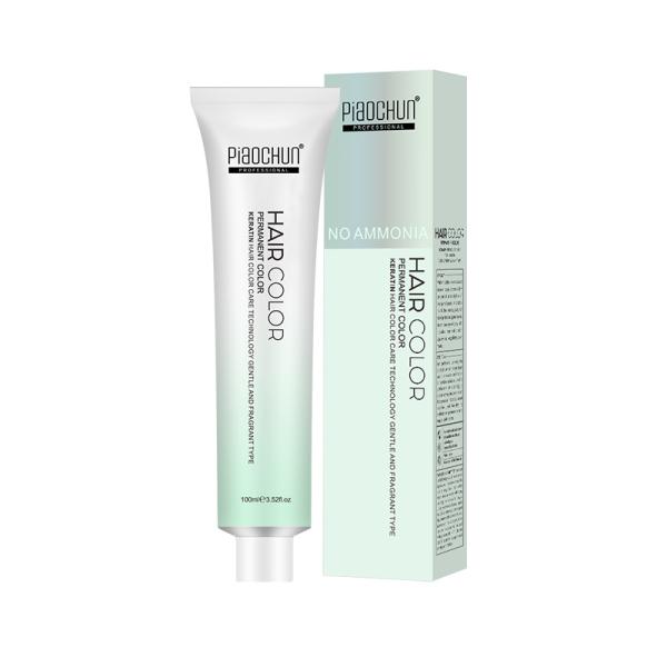 OEM/ODM Disponible - 100 ml de tintura para el cabello a base de hierbas de salón, baja en amoníaco, amigable para la piel y no irritante, 100% de ocultamiento gris, bloqueo de color duradero