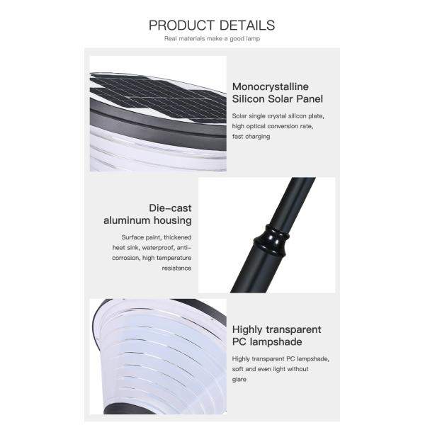 100Lm Integrated Solar Garden Light Waterproof aluminum optically controlled solar lights For Lawn Walkway Yard Park