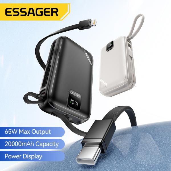 Essager ES-D025 65W Portable Laptop 20000mAh Power Bank With Type C Lightning Cables