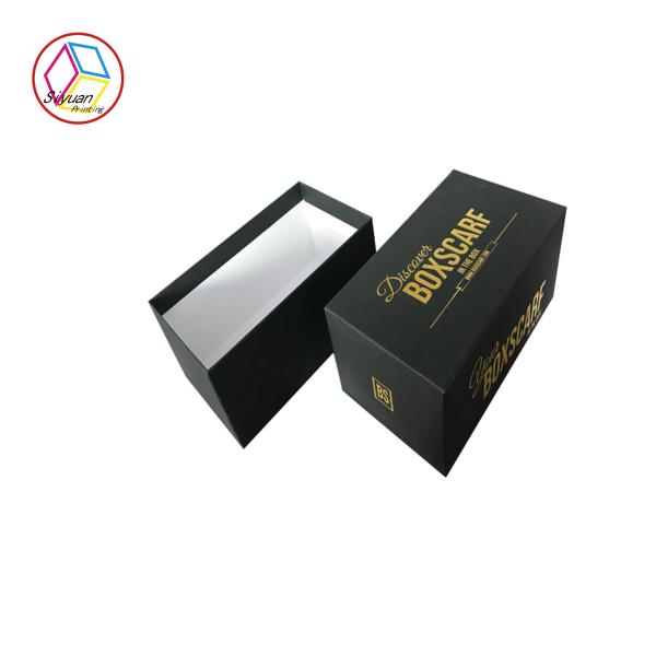 Подарочная коробка черных уникальных ювелирных изделий бумажная, коробки роскошных украшений упаковывая