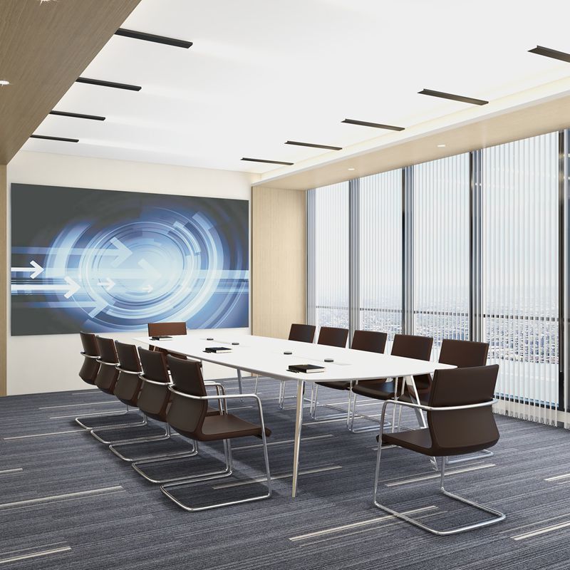 3.6m 4.2m Minimalist Conference Table With Aluminum Legs Supports OEM ODM