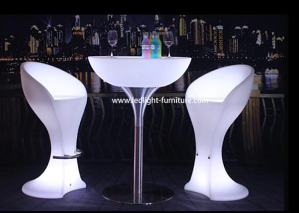Customized Pure White LED Light Furniture , Cordless Glowing Outdoor Furniture 