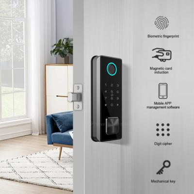 Full Automatic Office Tuya Deadbolt Bloquear impressão digital Password cartão IC chave desbloquear