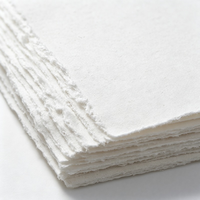 Handcrafted cotton paper birthday cards with deckle edges and pressed flowers