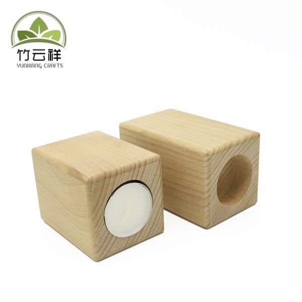 Wooden candle holder in Exclusive Natural Beech Wood base 100% Eco Product  Accept Customized Logo
