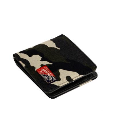 les portefeuilles de la toile des hommes de 11.5x9.5cm, TPCH gravent le RFID en refief bloquant le portefeuille de porte-cartes
