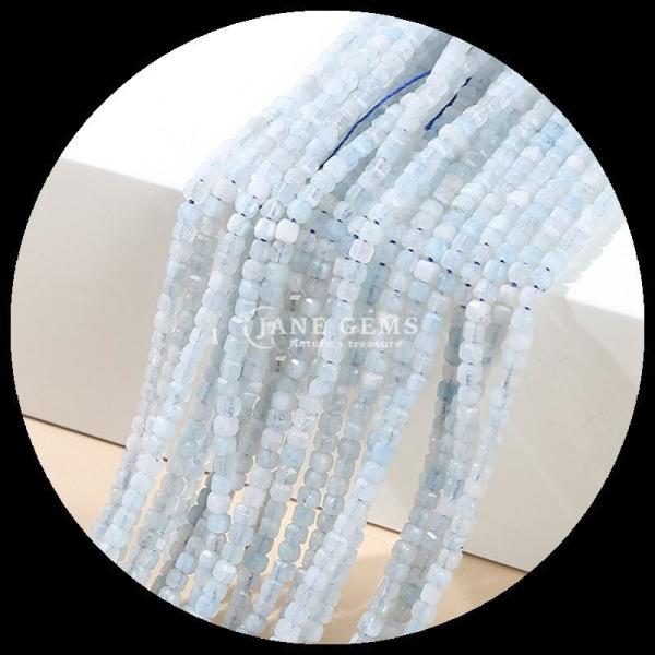 Естественный камень Полированные бусины Драгоценные камни Квадратная кубическая форма Фторит лабрадорит Мини-слабые бусины для браслетов / ожерелий
