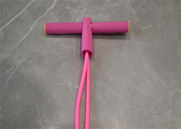 Beginner Fitness Equipment: Pink Resistance Tubes with Foot Pedal for Sit-Ups