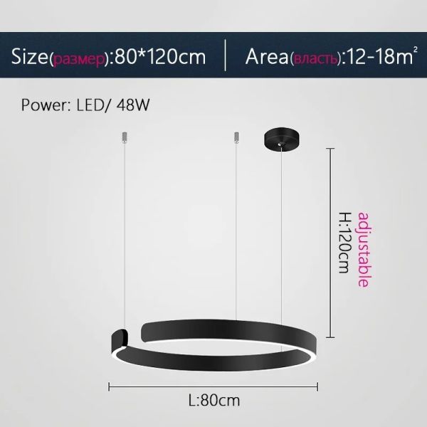 Mito sospeso chandelier Nordic Led Dimmable ring light staircase lamp (WH-NC-134)