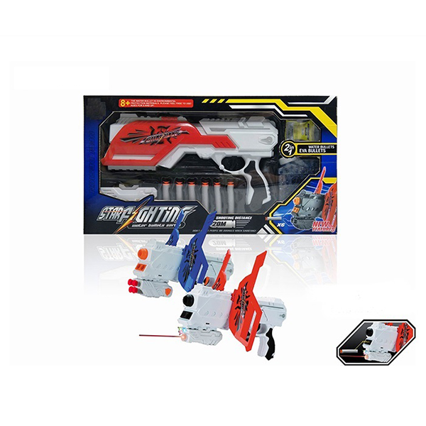 2 In 1 EVA Water Bullet Shooting Blaster Gun Children's Play Toys Age 14 W / Glass