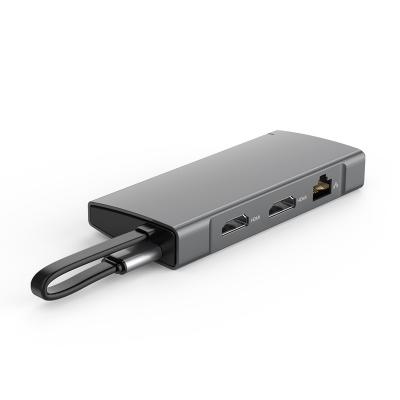 Dual HDMI 8K 9 ports USB C Hub de données 10G avec adaptateur multiport Pour MacBook Pro Air