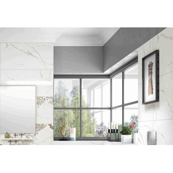 High Glossy Super White Marble Effect Porcelain Tiles 400x800 10mm Thickness