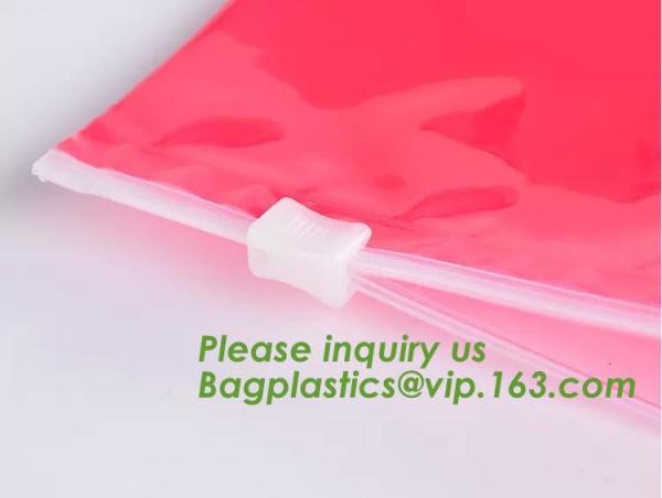 Biodegradable Self Adhesive Zipper Hanger Hook Bags For Garment, Underwear Hanger Hook Zipper Bags