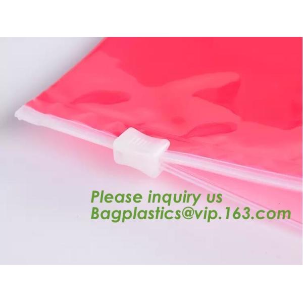 Biodegradable Self Adhesive Zipper Hanger Hook Bags For Garment, Underwear Hanger Hook Zipper Bags