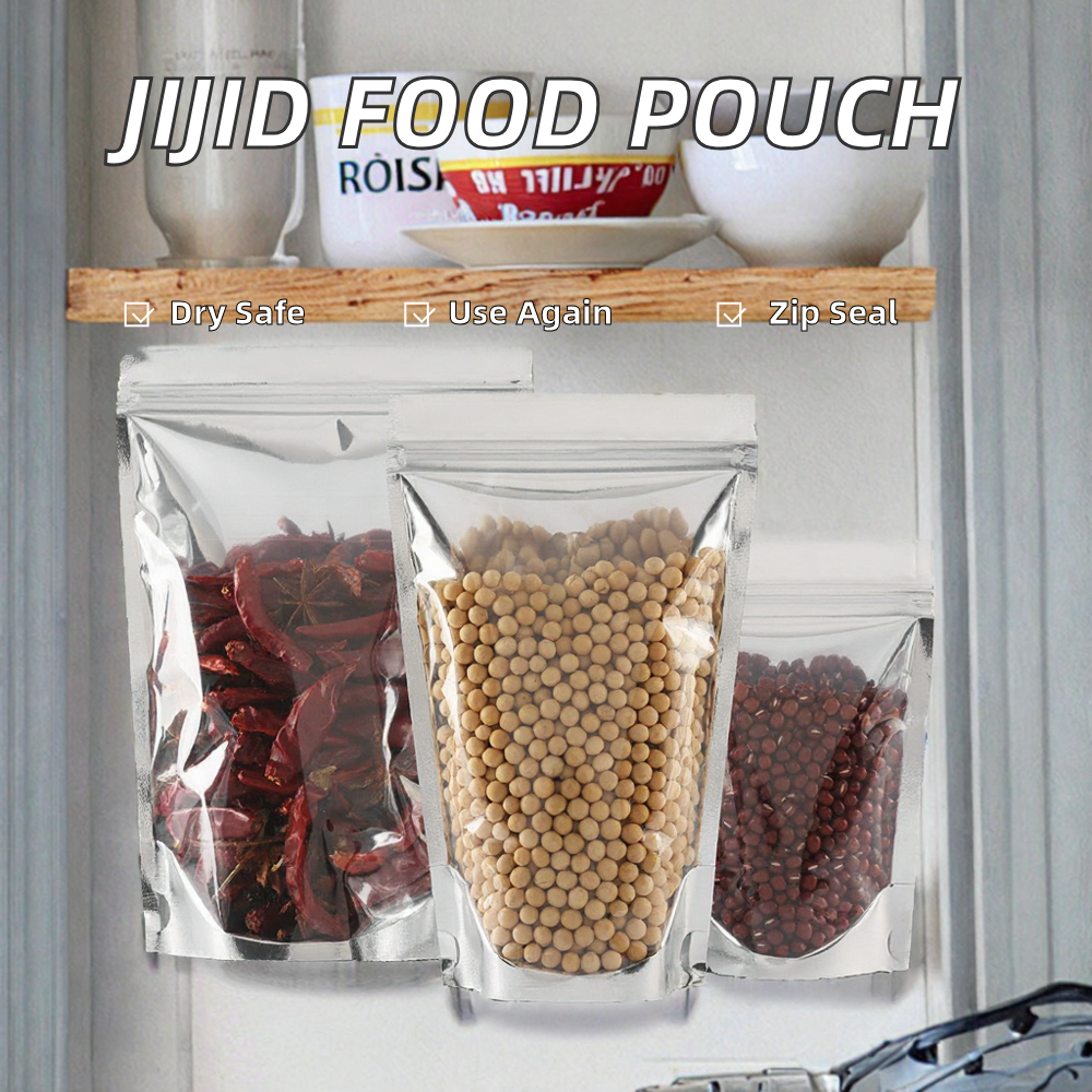 Stand Zipper Flat Bottom Pouch Reusable Moisture Proof PET+VMPET+PE Structure Food Storage for Coffee Beans