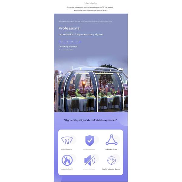 Outdoor Camping Homestay Steel Structure Spherical Tent House With Transparent Bubble Room And Dome Room