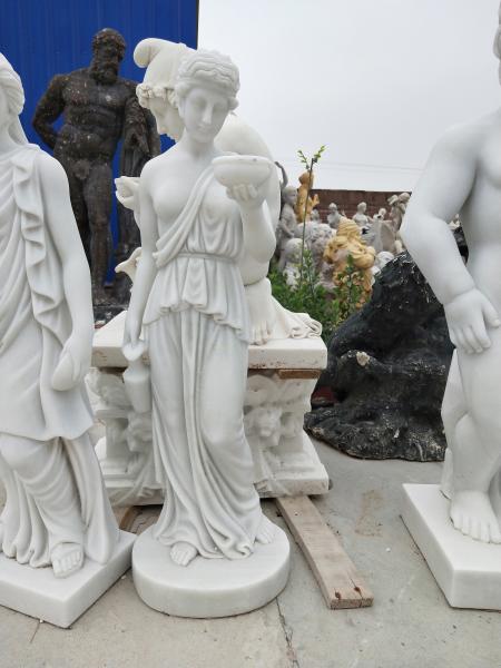 Outdoor garden marble stone statues park marble couple sculptures ,China stone carving Sculpture supplier