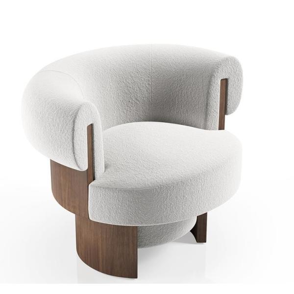 Apartment Solid Wood Sofa Living Room Creative Single Fabric Leisure Chair