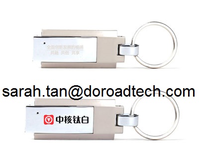 China OEM Free Company LOGO Printed Promotional Gift Metal Rotator USB Flash Drive