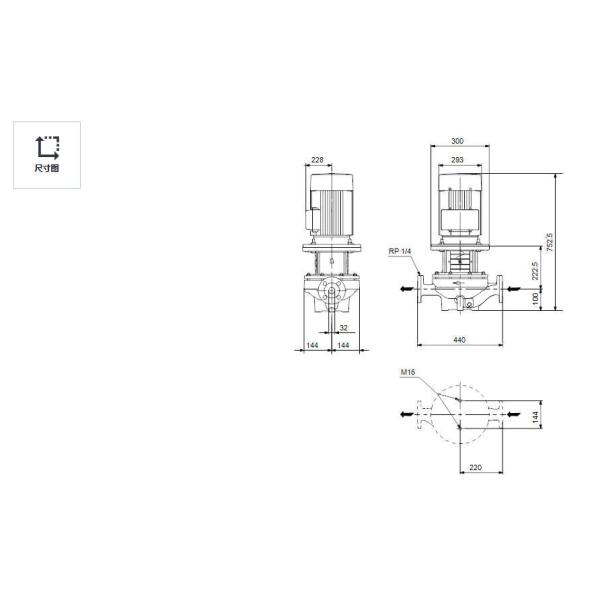 Grundfos TP 32-580/2 Pompes volutes à un seul étage Transporter de l'eau froide, de l'eau de refroidissement ou de l'eau chaude pour obtenir l'échange et la circulation de chaleur