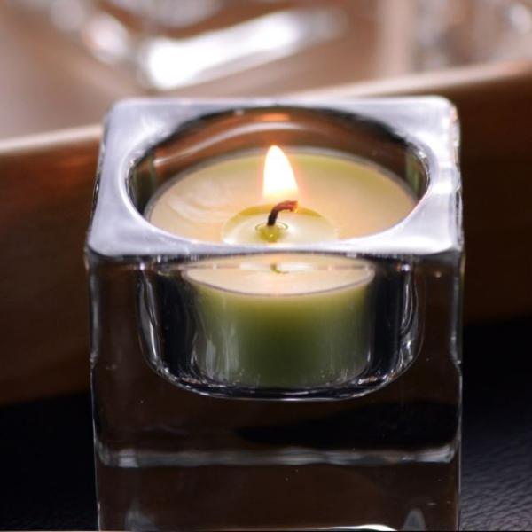 Factory Direct Transparent Glass Candle Holder with Tealight Set for party wedding decoration