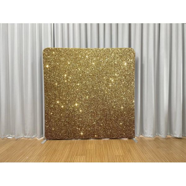 Gold Sparkle Pillowcase Backdrop Dye Sublimation Stretch Fabric Backdrop