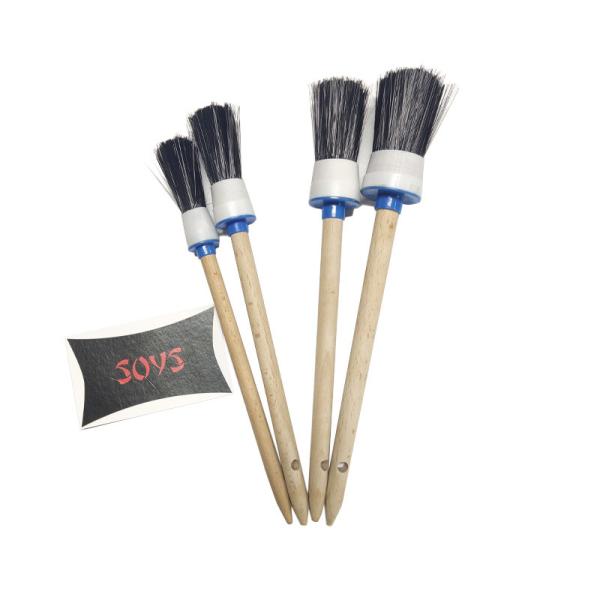 Soft Bristle Car Cleaning Brushes 25cm Wooden Handle Car Detailing Brush