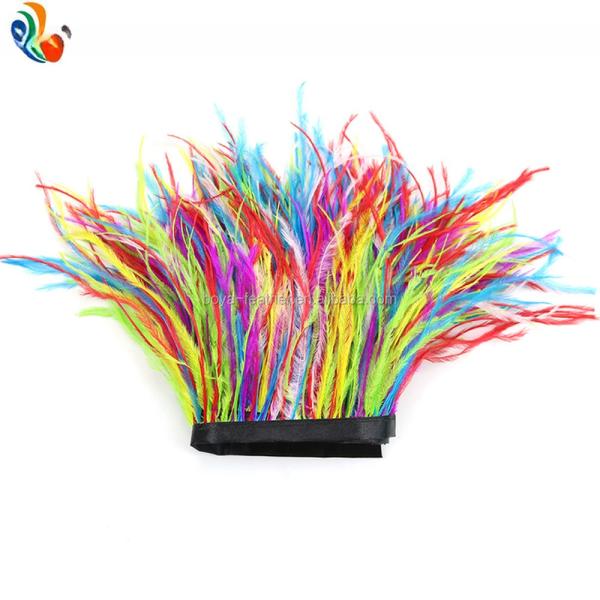 1 Yard Ostrich Feather Plumes Fringe Trim for 10-15cm Length