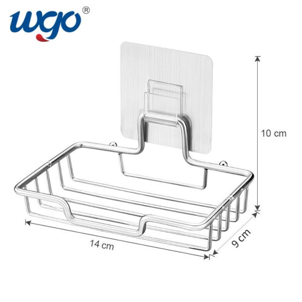 Стальные самоклеящиеся мыльницы, диспенсер для губки, аксессуар для ванной комнаты, настенный держатель для мыльницы