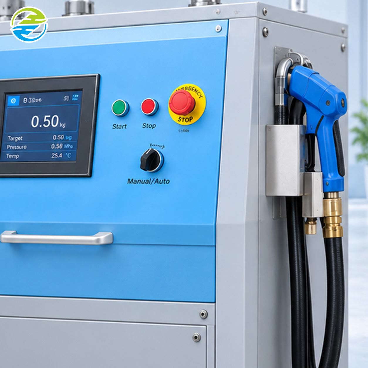 Large Capacity Refrigerant Filling Equipment Heat Pump Production 0.5-10kg Charging Range High Precision