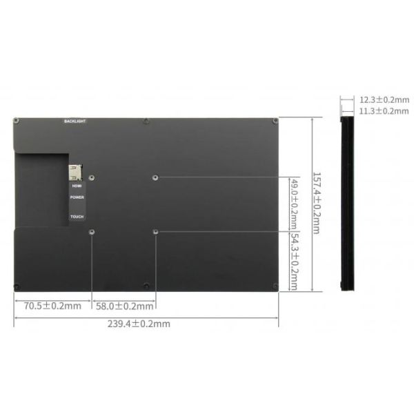 10.1 Inch HDMI Display Screen 1280*800 Resolution HDMI LCD Module With 6H Hardness Tempered Glass Cover