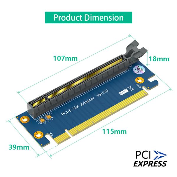 PCI-Express 3.0 16x Riser Card, PCI Express 3.0 16X 90 Degree High Speed Riser Card Для сервера 2U PCI-E16X к PCI-E16X