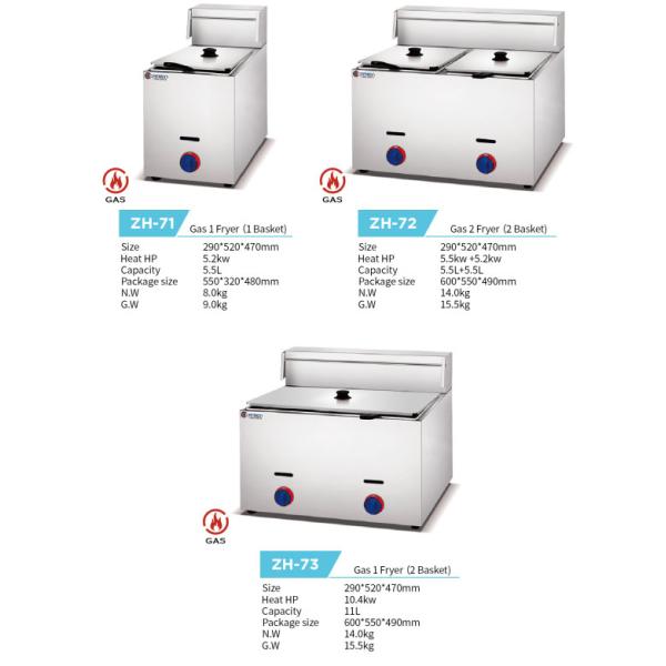 U Shaped 5.5L 5.2kw Stainless Steel Cooking Equipment