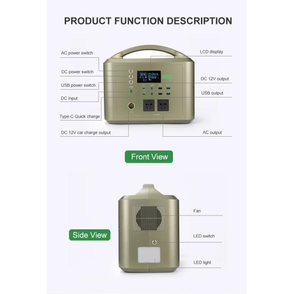 Almacenamiento de energía portátil al aire libre de Ion Battery 1.5kw del litio de la fuente de alimentación