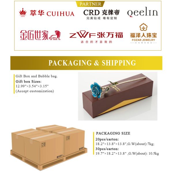 Wholesale Long Stem 24K  Lacquer gold Dipped Trimmed  Rose for Christmas and valentine's day gifts