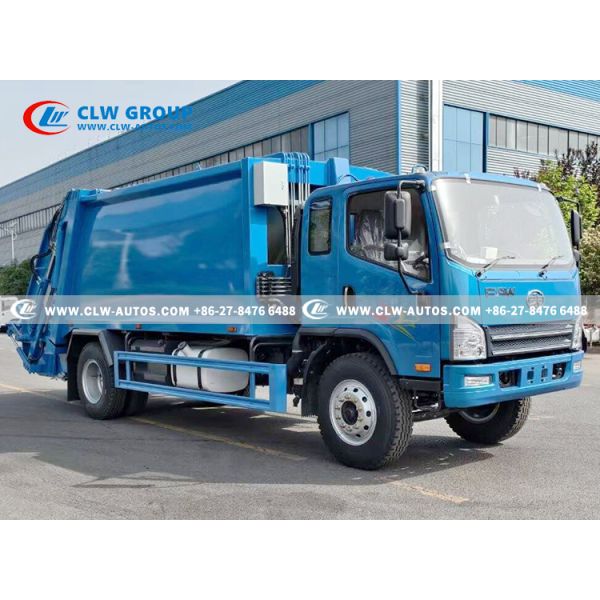 FAW 4x2 14m³ Compactor Garbage Truck – Rear-Loading Waste Compactor with Q345 Steel Body & PLC Hydraulic Control