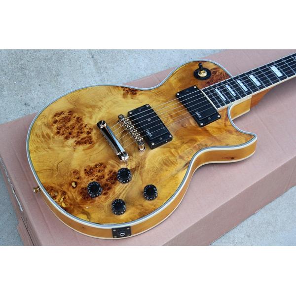Custmosized Yellow Brown Electric Guitar with EMG Pickups Musical Instruments Sales