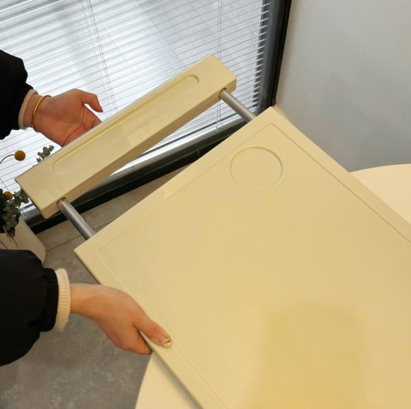 Easy Operation Hospital Bedside Tray Table , ABS Durable Over Bed Tray Table