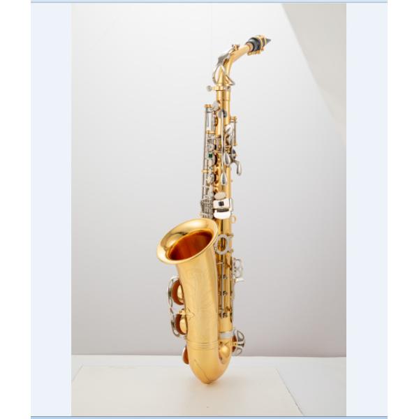 Musical instruments High F# Eb Key Golden Lacquer Alto Saxophone China Customized China Made Straight Saxophone