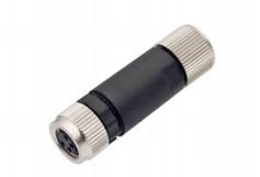 M8 IP67 3/4 pin Plug de metal feminino recto com terminal de parafuso