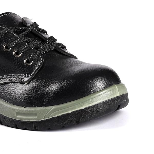 Comfortable EVA Insole Black Leather Steel Toe Protection Men'S Non Slip Work Boots