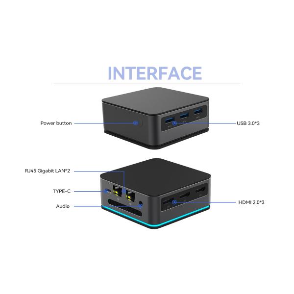 Intel Celeron 11th Generation N5105 Mini Computer LPDDR4X 16GB с двойной локальной сетью 3 HDMI