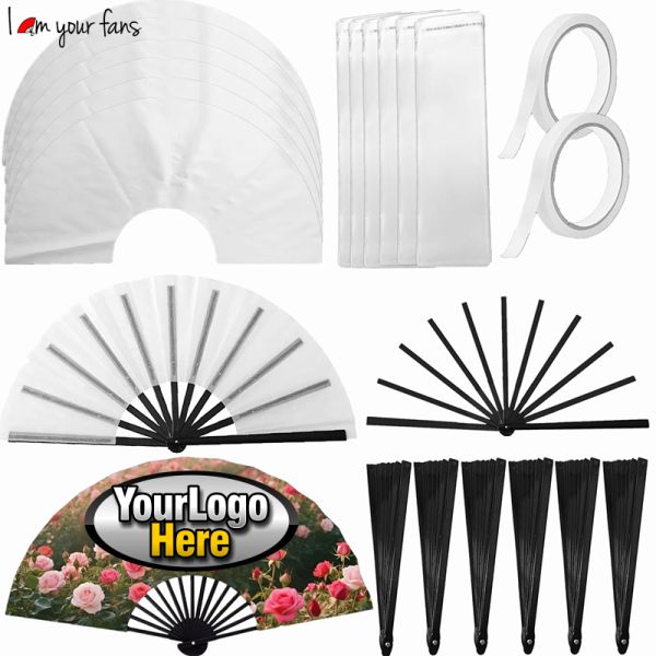 Folding Fan Ribs Blank Handheld Fans Bamboo Folding Hand Fans for Wedding Gift and Home Diy