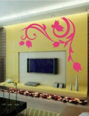 Red Wine The Classic Decorative Wall Flower Stickers F150