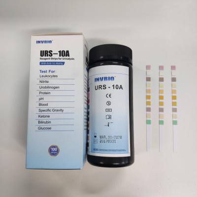 Tiras de teste da urinálise da bilirrubina da glicose da precisão alta 3.00mm 10 parâmetros