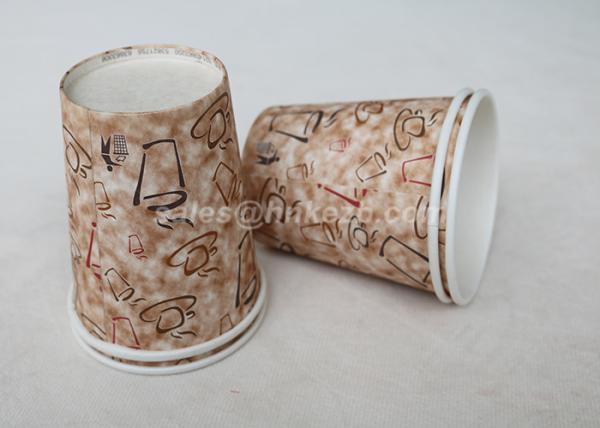 Insulated Paper Single Wall Cool Disposable Coffee Cups With Custom Logo Printed