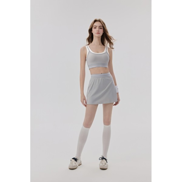 Mint Green 2-in-1 Tennis Skort with Inner Shorts and Side Pocket, Lightweight Quick Dry Athletic Skirt for Running and Pickleball