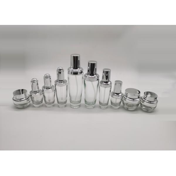20g 50g Emulsion Spray Glass Bottle With Silver Pressure Pump